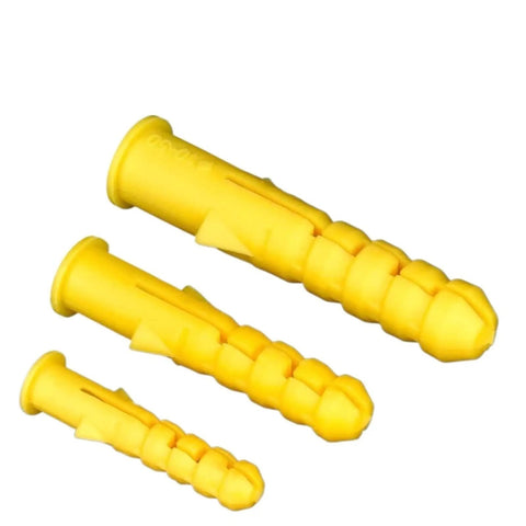All Purpose Drywall Anchors And Screws Kit, 50 Sets Self-Tapping Wall Plugs And Screws, No-Prep Install, Self-Drilling, Yellow Zinc Plated Carbon Steel, Rust Resistant DIY Friendly Mounting Set For Cabinets, Shelves, TVs, And Decor, yellow drywall anchors