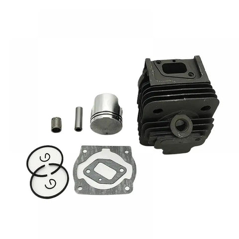 Essential 44mm Cylinder Piston Ring Plus Needle Roller Bearing Spacer Kit For Huter 2500 Lawn Mower Engine Repairs with piston, rings, and gasket