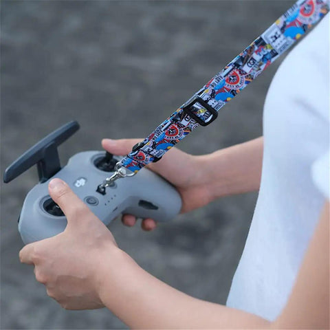 Person using Adjustable Drone Controller Neck Strap With Wide Compatibility For Avata 2 Avata FPV Remote Controller 3 2 Phantom 3 4 Pro Sling Lanyard.