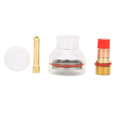 Transparent Glass Cup Welding Torch Accessory Gas Lens With Copper Collet Body Pro Grade High Temp Resistant For Welding Torches 2.4mm