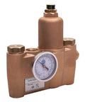 Premium Solid Brass Thermostatic Mixing Valve with gauge, designed for safety showers and emergency wash stations.