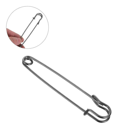 Bold 50pcs Heavy Duty Iron Safety Pins For Sweater Clips and Jacket Closures Plus Retro Brooches For DIY Crafters And Industrial Work Projects That Actually Stay Put No More Dropped Items, close-up of iron safety pin.