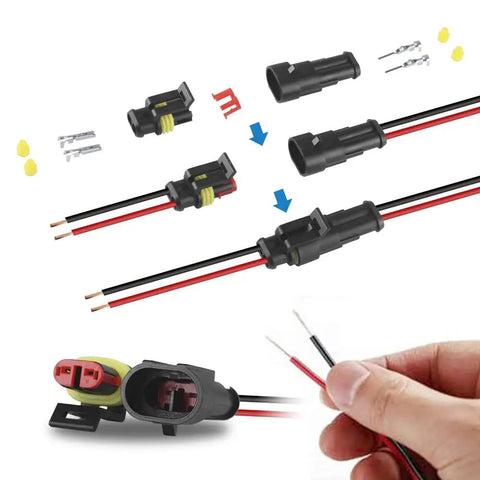 Heavy Duty 384Piece Waterproof Automotive Wire Connector Kit with 1 2 3 4 Pin Plugs and Male Female Terminals in use