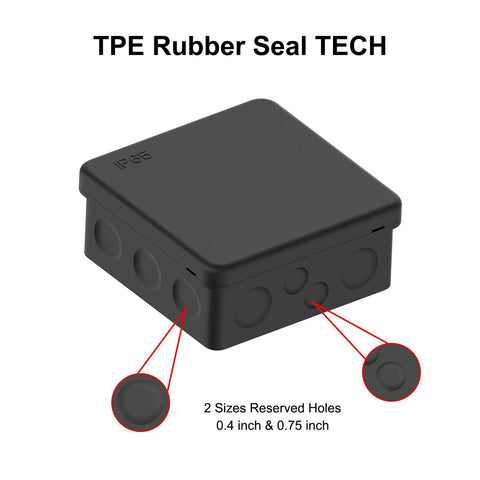 Ip65 Waterproof Project Box With Screwless Cover, Outdoor Electrical Enclosure Pack Of Two, Heavy Duty Plastic Housing Black, 3.5 X 3.5 Inches with reserved holes.