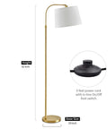 62 Inch Tall Arc Floor Lamp With Antique Brass Shade Lantern Industrial Gold Finish Mid Century Modern Reading Light