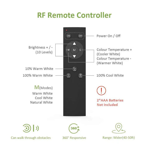 RF remote controller for 79 Ft Tunable White LED Strip Light Kit With 2688 LEDs Dimmable 3000K To 6500K 24V Flexible Tape