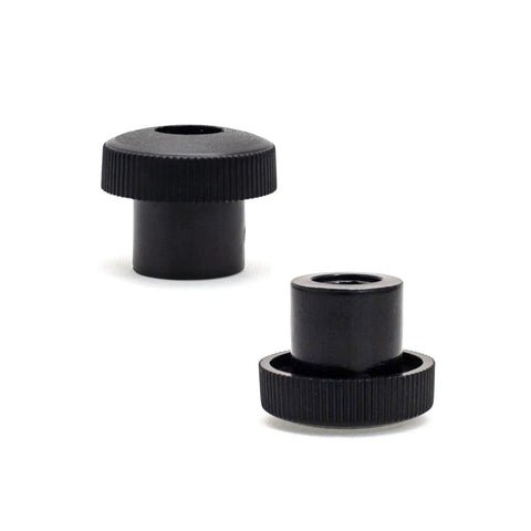 Dang Solid 1/4 20 Threaded Round Clamping Knobs Five Pack for T Track with ergonomic grip, black thermoplastic construction.