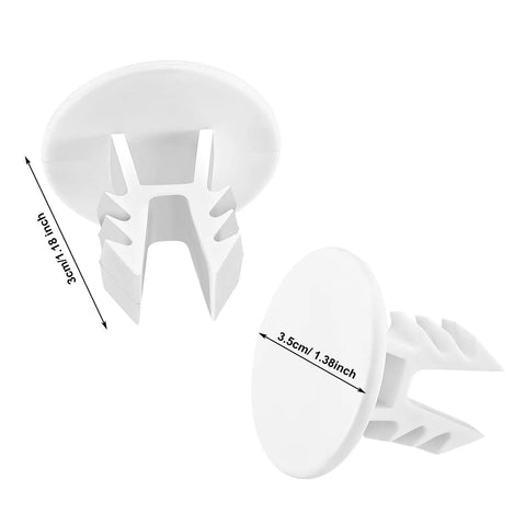 10 Piece Plastic Closet Rod End Caps Set For Standard 1 To 1.5 Inch Rods Sealing Plugs And End Brackets White Wear Resistant Durable Plastic For Easy Wardrobe Finishing, 1.38 inch