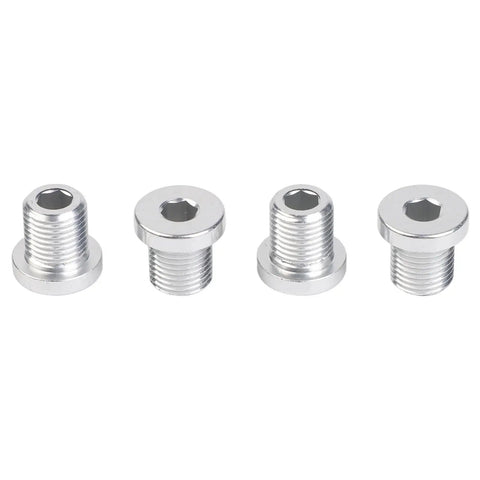 Four Pack M10xP1.0 Rear Derailleur Hanger Bolts Aluminum Alloy Tail Hook Screws For Bike Frame 13.8mm Length Silver
