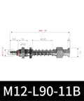 M12-11B Big Head Pneumatic Manipulator Rubber Sucker Silicone Industrial Vacuum Suction Cup Holder Model M12L-L82-11B M12-L90-11B component with measurements.