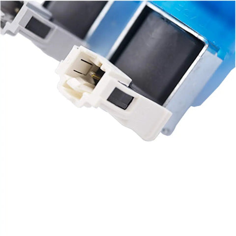 Close-up of Plug And Play Front Load Washer Water Valve Replacement WPW10289387 AP6018779 PS11752082 120V 2 Coil Valve