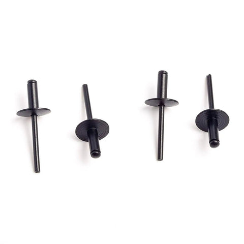 All Black Large Flange Blind Rivets Kit With Aluminum Body And Steel Mandrel 1/8 Inch Diameter Rivets 5/8 Inch Grip Length