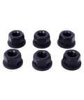 58 Piece T Slot Clamping Kit For Milling And Machining Set With Cleaner And Tightening Wrench Includes 3 4 5 6 7 8 Inch Studs Coupling Nuts Flanged Nuts Forged Steel Step Clamps T Nuts Step Blocks Wall Rack Great For DIY And Professional Shop Use. six black flanged nuts