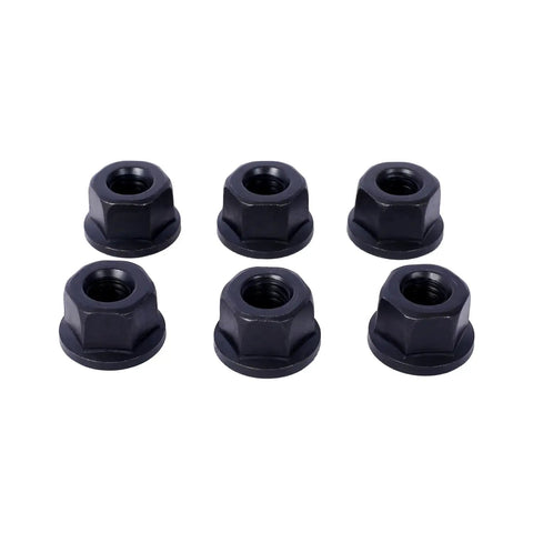 58 Piece T Slot Clamping Kit For Milling And Machining Set With Cleaner And Tightening Wrench Includes 3 4 5 6 7 8 Inch Studs Coupling Nuts Flanged Nuts Forged Steel Step Clamps T Nuts Step Blocks Wall Rack Great For DIY And Professional Shop Use. six black flanged nuts