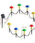 Upgraded Dope Solar Mushroom Lights For Outdoors And Garden Decor With Eight Modes Waterproof; colorful LED mushrooms with dimensions