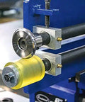 9 Pc Bead Roller Die Set For Metal Fabrication With 1 Polyurethane Wheel installed on machine