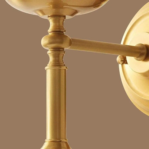 Modern Brass Wall Lamp With White Cotton Drum Shade Matte Warm Antique Finish Easy Install Sconce For Living Room Hallway And Decor Lighting Vibe Ideal For Bedrooms And Dining Areas, close-up of brass arm