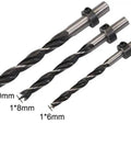 Three drill bit adapters for One-Hand Pocket Hole Jig Kit For Dowel Joinery And Woodworking in 6mm, 8mm, and 10mm sizes