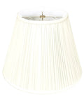 Deep Empire Gather Pleat Lamp Shade In Antique Gold Silk Type Shantung Fabric With Off White Lining Easy Install displayed