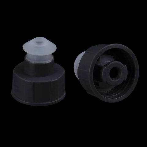 Close-up of black cap from Hiking Hydration Bottle With Protective Dust Cover Leakproof And Lightweight Water Holder For Trails And Travel On The Go