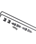 Beefy Heavy Duty 24 Inch Gate Drop Rod For Wood And Metal Fences Black Powder Coated Ground Latch With Mounting Screws, rods and brackets