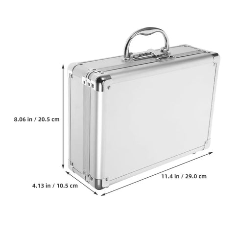 Tough As Nails Aluminum Tool Chest With Comfortable Grip Handle And Solid Metal Latch Portable Hard Storage Case For Go Everywhere Outdoor Excursions And Projects dimensions and details