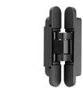 2 Piece Set Premium Invisible Door Hinges Hidden Adjustable Aluminum Alloy Concealed Hinges Heavy Duty Black 80Kg Load Bearing For Wood Doors Rock Solid Build Sleek Modern Look Quick Install, front view