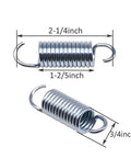 Beefed Up Recliner Mechanism Tension Springs Set, 2-1/4 Inch Overall Length, 2.5mm Wire, 13 Turn Coil, Silver Replacement Springs