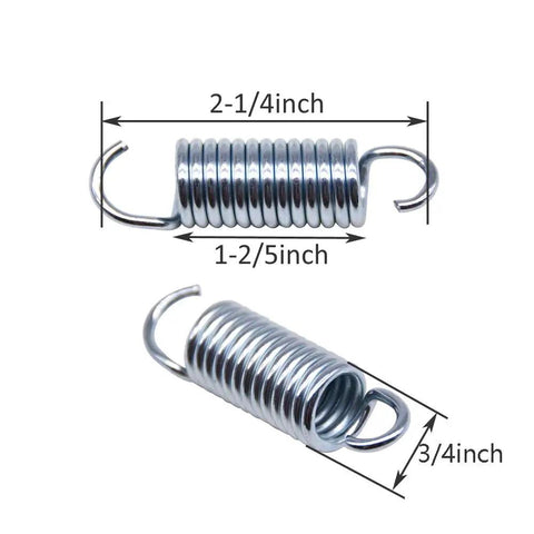 Beefed Up Recliner Mechanism Tension Springs Set, 2-1/4 Inch Overall Length, 2.5mm Wire, 13 Turn Coil, Silver Replacement Springs