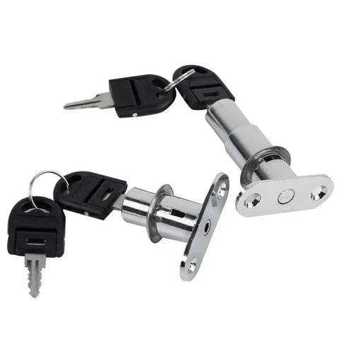 Beefy Heavy Duty Keyed Cam Cylinder Locks for Doors and Cabinets 22mm 32mm Tongue Latch Bolt, alloy construction with keys