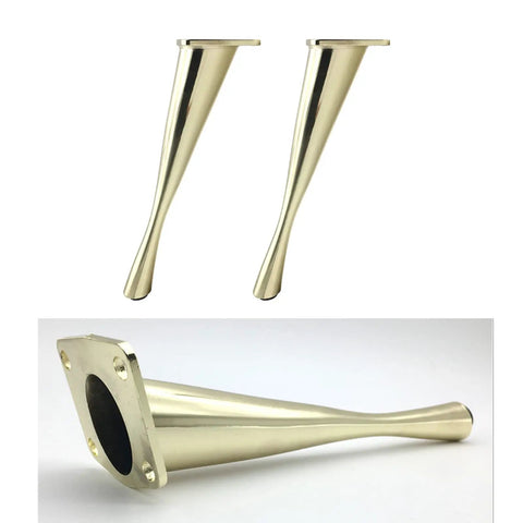Heavy Duty Metal Furniture Legs Set Four Pieces Diagonal Sofa Legs For Modern Couches Desks Tea Tables and TV Cabinets Replacement Hardware 17cm 6.69in with Floor Protection for Hardwood Floors in gold finish