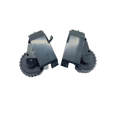 Heavy Duty Ride Upgrade Direct Swap Smooth Rolling Left And Right Drive Wheels For Robot Vacuum Cleaners Universal Replacement Module compatible with Roidmi Eve Plus, black dual wheels.