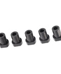 Heavy Duty Aluminum Alloy 20mm Bench Dogs and Stop Pegs Set, 5 Pack for Woodworking Tables, shown in black finish
