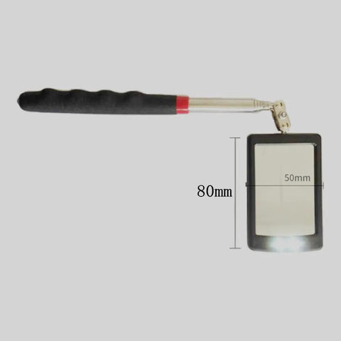 Telescoping LED Inspection Mirror With 34 Inch Extendable Rod And 2 Bright LED Lights Flexible 360 Degree Swivel