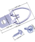 Heavy Duty D Ring Picture Hangers With Screws Set Of 50 For Picture Frames, detailed measurement of hanger and screws