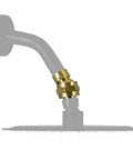 Brushed Gold Solid Brass Shower Head Swivel Ball Adapter With Adjustable Shower Arm Extension, Heavy Duty Brass Shower Connector Ball Joint For No Fuss Leak Free Bathroom Upgrades connected to shower arm and head