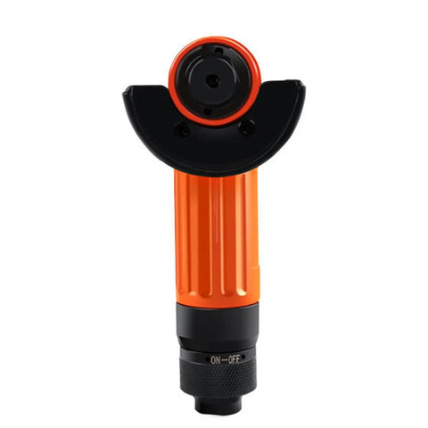 Workhorse Heavy Duty Handheld Angle Grinder Perfect For Wood Metal Cutting Rust Stripping And Quick Trim Work In Tight Corners With No Sweat Handling - compact orange cutting tool top view.