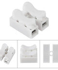Spring Wire Connector Terminal Block CH 2 For LED Lighting Quick No Drill Cable Clamp 20A AC Up To 250V Handles 20 12 AWG Wire