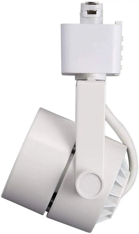 8W Cozy Warm White Dimmable LED Track Light Head with Adjustable Tilt, White Finish, Side View