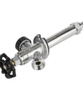 One Piece Frost Free Outdoor Sillcock Featuring Anti Siphon Pex Crimp Connection And 3/4 Inch Hose Bibb, chrome plated body and handwheel.