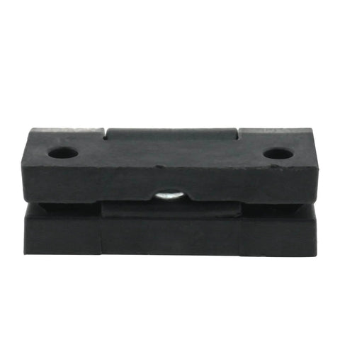 Side view of a black nylon plastic butt hinge from Four Pack Must Have Adjustable Torque Hinges Black For Doors Cabinets Wood Boxes Nylon Plastic Butt Hinge With Adjustable Angle Stop Durable Hardware For Furniture Projects And Electric Cabinets Enclosures showing its compact design.