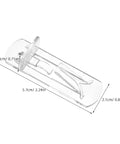 Transparent ABS plastic shelf peg with measurements, part of 10-Pack Plastic Shelf Pegs For Cabinets And Shelves, Durable ABS Material.