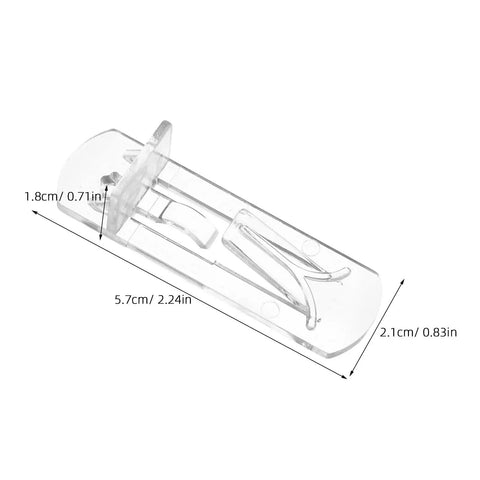 Transparent ABS plastic shelf peg with measurements, part of 10-Pack Plastic Shelf Pegs For Cabinets And Shelves, Durable ABS Material.