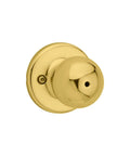 Polished brass doorknob of Interior Privacy Door Knob With Lock For Bedroom And Bathroom showing front view