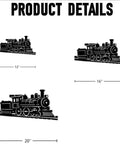 Vintage Steam Locomotive Metal Wall Art Indoor Outdoor Decor Black 12 Inch Retro Vibe Rustic Farmhouse Style Iron Sign