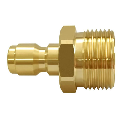 Amazon brass pressure washer quick-connect fitting; M22-14mm male to 1/4in plug for 4500 PSI hose
