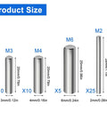 Pro Grade 50 Piece Stainless Steel Dowel Pin Set With Four Sizes M2 M3 M4 M6 For Metal Wood Shelving And Furniture Projects Durable Silver Finish