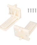Heavy Duty Undermount Drawer Slide Rear Mounting Brackets Plastic Back Plate Replacement For Face Frame Kitchen Cabinets set of two white brackets with screws.