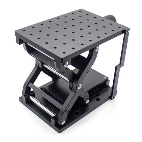 Z Axis Lifting Table Manual Pro-Grade Fine-Tuning Platform For Lab Optical Setup 110mm Stroke 210x150mm Aluminum Anodized Black Screw Driven Lift With 30kg Capacity