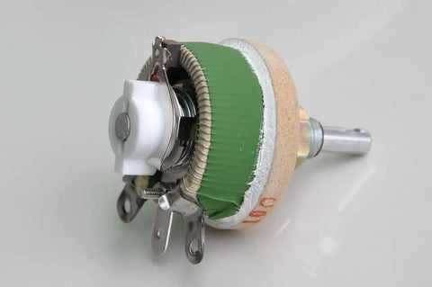 High Power 25W 10 Ohm Ceramic Wirewound Potentiometer Rheostat Variable Resistor with green wirewound, DIY electronics project component